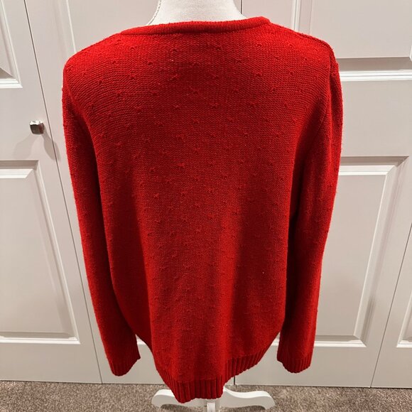 Red Allison Daley button-up cardigan sweater size large - Picture 3 of 3